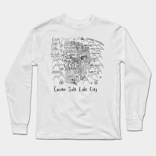 Salt Lake City Illustrated Map Long Sleeve T-Shirt